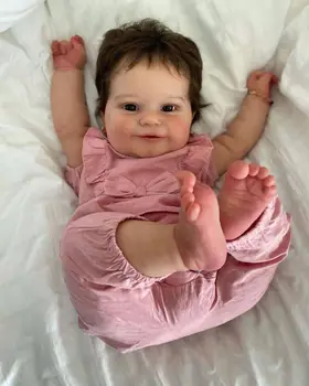50CM/60CM Nekilnojamojo Bebe Reborn Baby Doll Mielas Maddie Mergina Žaislai su Įsišaknijusi Plaukų Bamblys Populiarus Rankų darbo Minkšto Silikono Vinilo Medžiaga