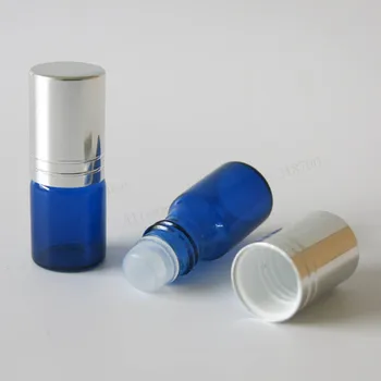 360 x 3 ml Stiklo Mėlyna Roll Butelių,3cc Mini Roll-on Buteliai Su Aliuminio dangteliais,Tuščias Kvepalų, Kosmetikos Bakas